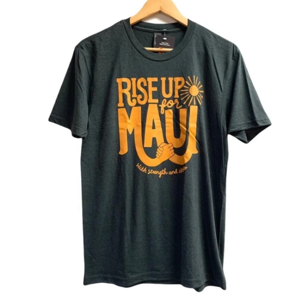 Support Maui Wildfire Hawaii T-Shirt Black Short Sleeve Cotton Tee | Men S M XL